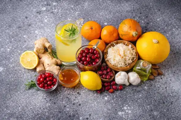 Frutas naturais ricas em vitaminas usadas em sucos para fortalecer a imunidade