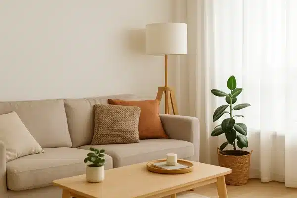 Seguro Residencial Vale a PenaSala de estar iluminada e organizada, simbolizando proteção e tranquilidade oferecidas pelo seguro residencial