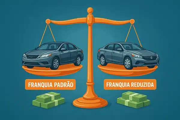 franquia_reduzida_no_seguro_autoBalança comparando franquia padrão e reduzida no seguro auto.