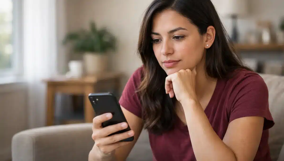 Pessoa usando o celular em casa refletindo sobre a primeira semana tentando ganhar dinheiro pelo celular