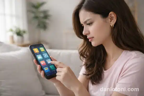 Pessoa analisando aplicativos de renda extra no celular tentando entender como ganhar dinheiro pelo celular