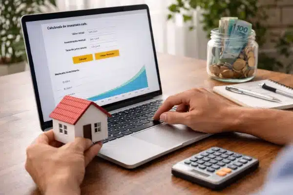 simulação de investimento mensal para alcançar 100 mil reais usando calculadora financeira