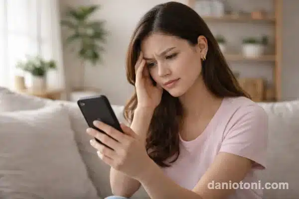 Pessoa olhando para o celular com expressão de dúvida ao tentar entender aplicativos para ganhar dinheiro pelo celular