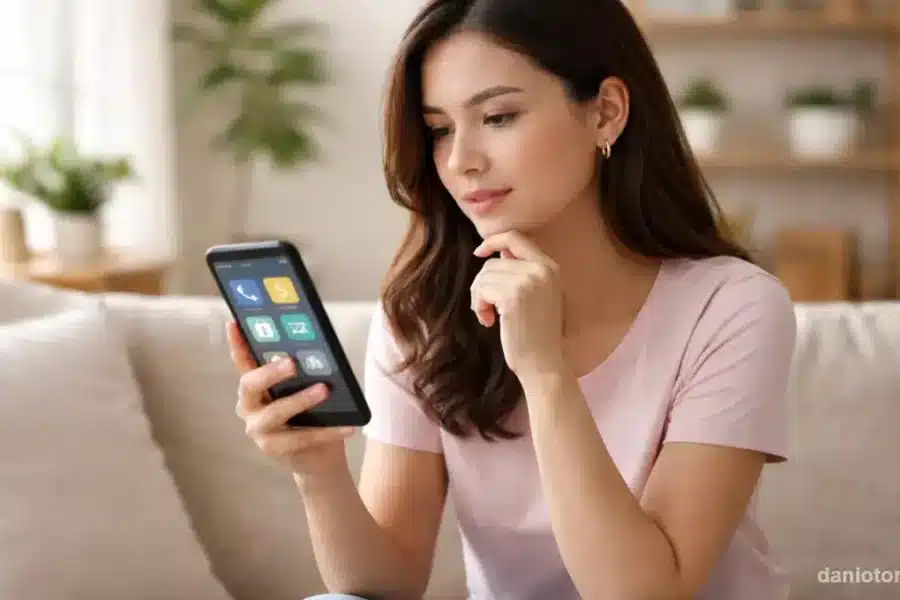 Pessoa analisando aplicativos de renda extra no smartphone e tentando entender por que ganhar dinheiro pelo celular parece fácil
