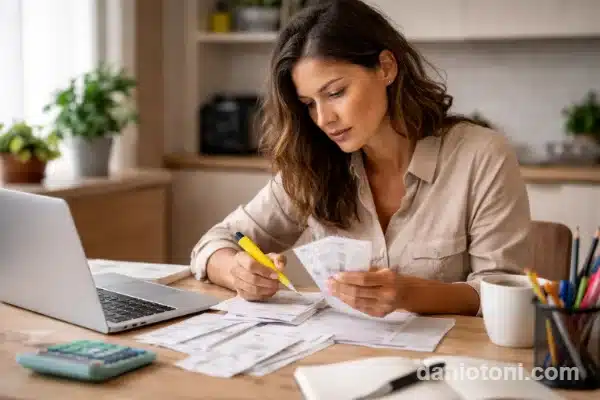 Pessoa organizando despesas dedutíveis para pagar menos imposto de renda em 2026