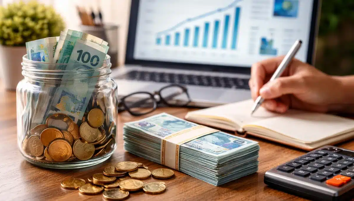 quanto investir por mês para chegar a 100 mil reais planejamento financeiro com dinheiro e calculadora