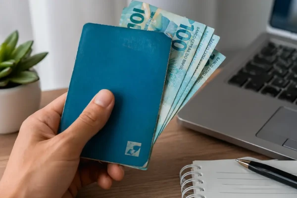 quantos anos dá para antecipar o FGTS em 2026 com exemplo de dinheiro sendo retirado