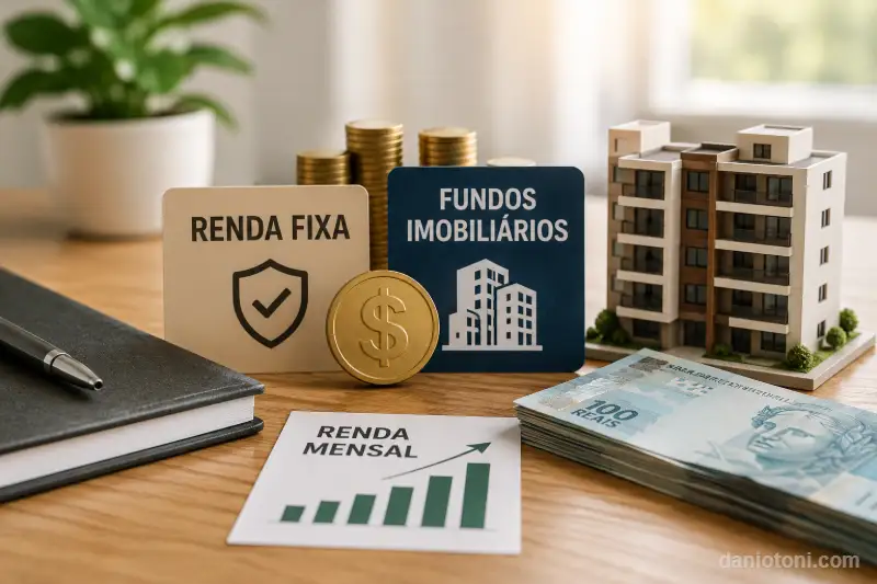 Quanto rende 10 mil investidos em 2026 com investimentos diversificados entre renda fixa e fundos imobiliários.