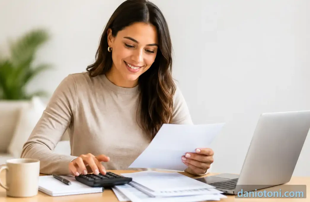 Mulher analisando documentos para saber como comprovar renda sendo MEI