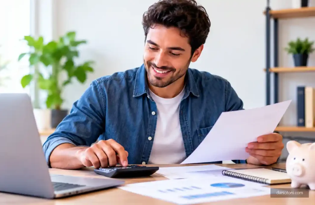 Portabilidade de empréstimo para MEI: empreendedor analisando documentos financeiros e calculando custos para reduzir juros.